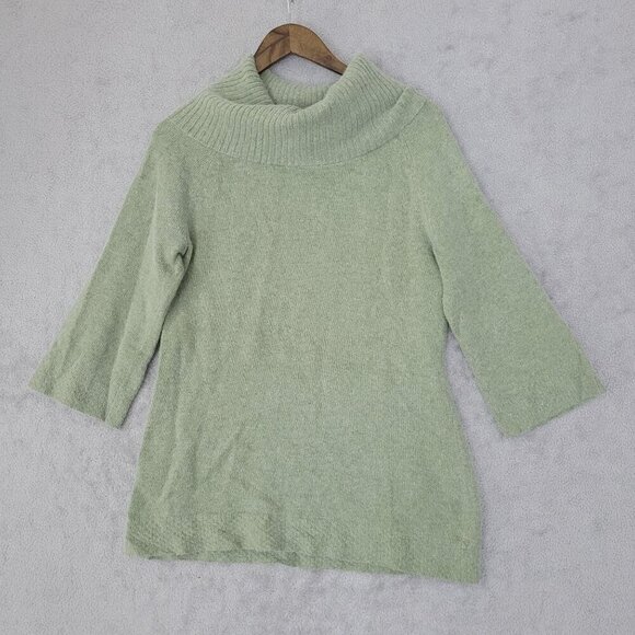 Marisa Christina Wool Angora Womens Sage Green Cowl Neck Sweater L JCT - Picture 1 of 7